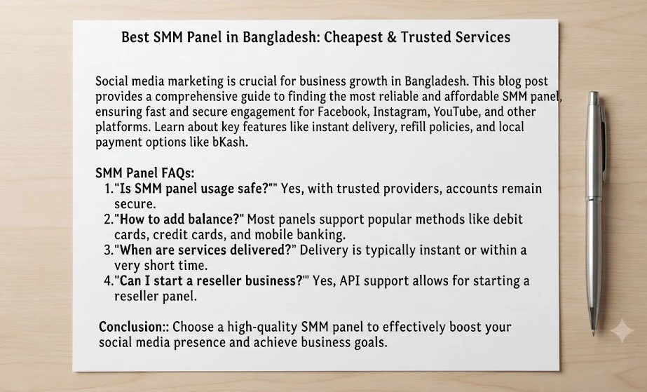 Best and Cheapest SMM Panel in Bangladesh